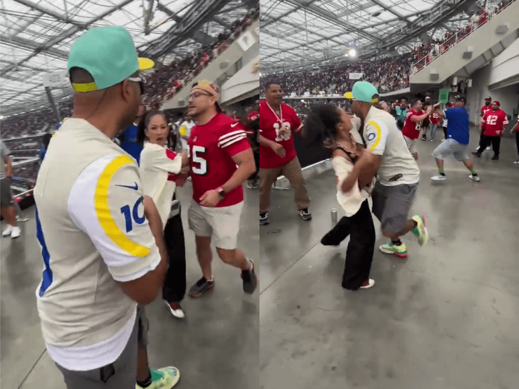 Fight Breaks Out Between Fans at Rams-49ers Game in SoFi Stadium