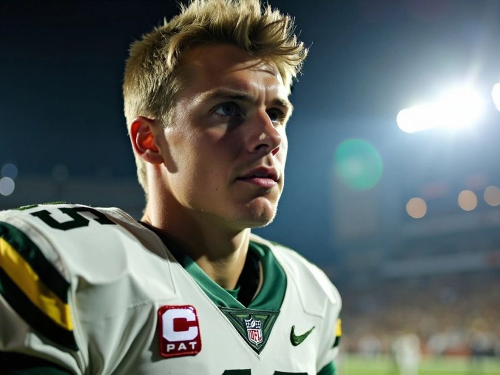 Justin Herbert in uniform on the football field